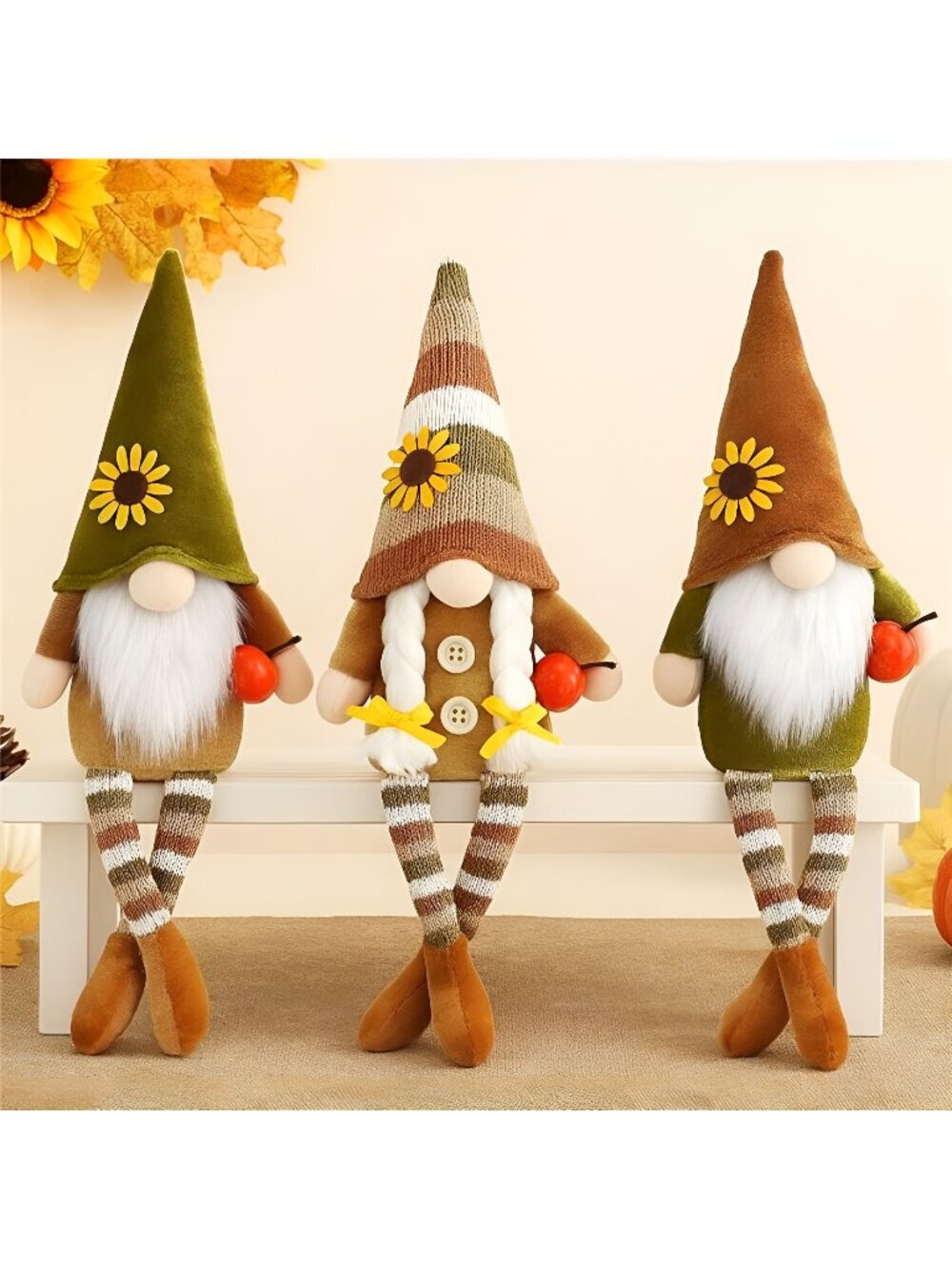 Fall Decor 3PCS Fall Pumpkin Gnomes Plush for Fall Day Gift, Fall Decorations
